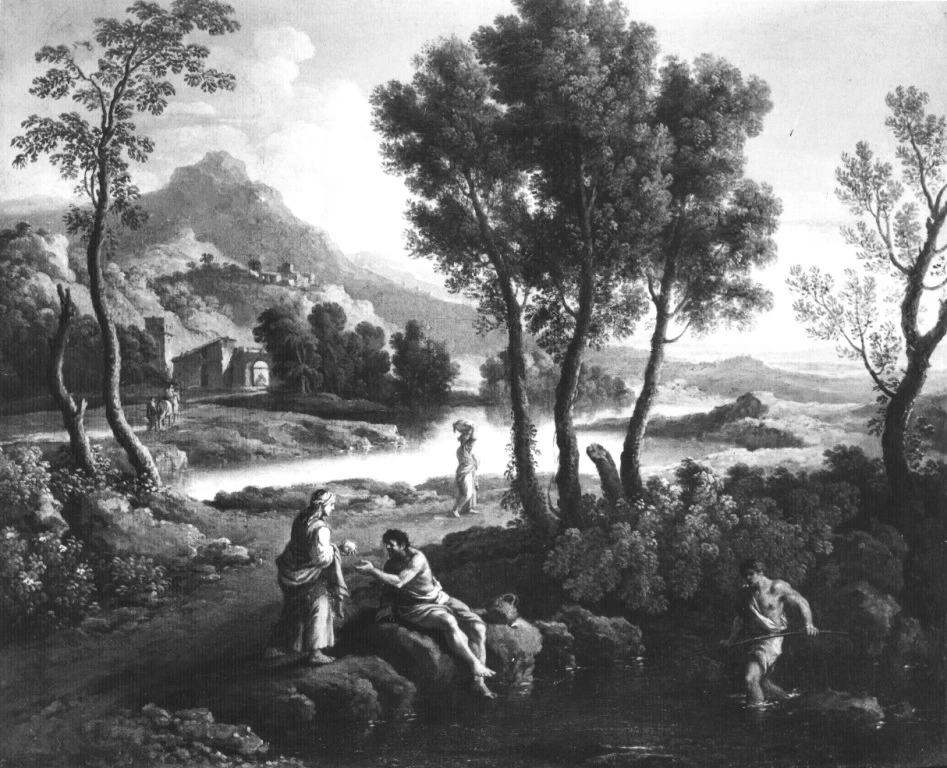 Paese con pastori in riva ad un lago - Palazzo Corsini, Roma